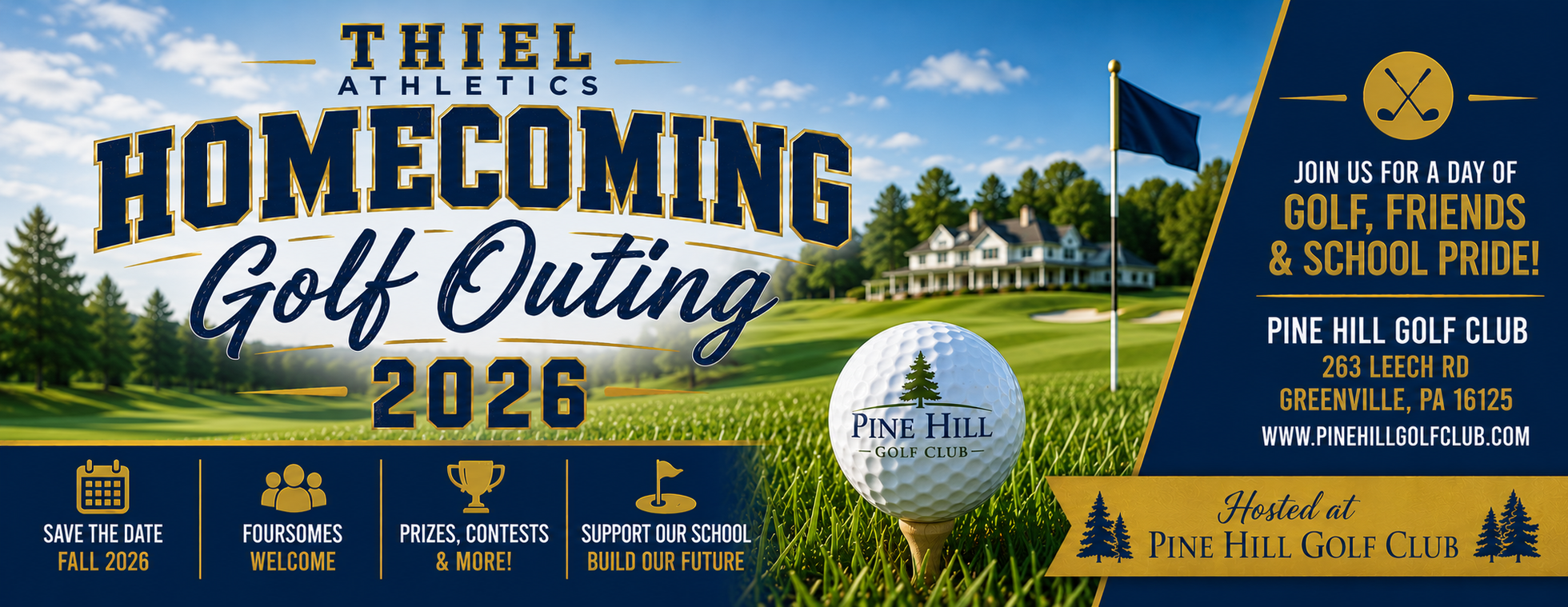 Homecoming Blue and Gold Golf Outing, Friday, September 25th 11:00 AM